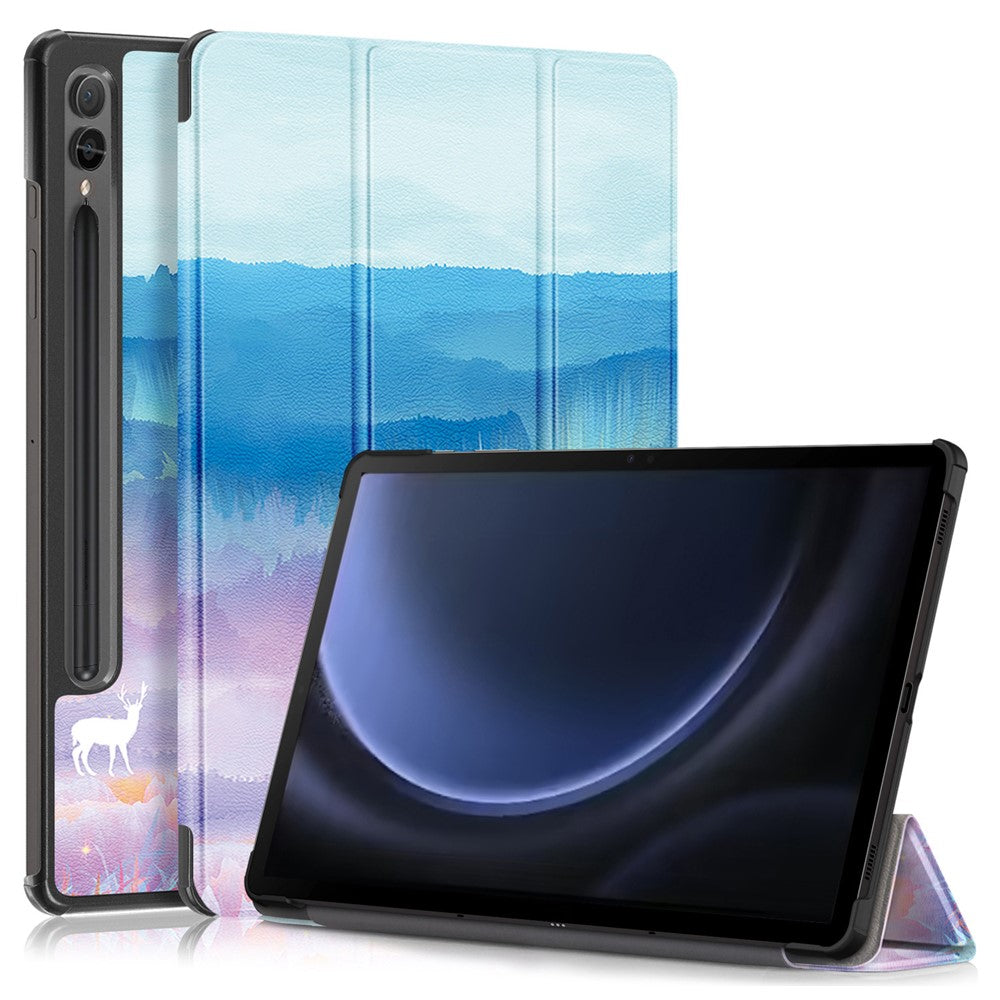 For Samsung Galaxy Tab S9 FE+ SM-x610 / SM-616 Case Tri-fold Stand Leather Tablet Cover