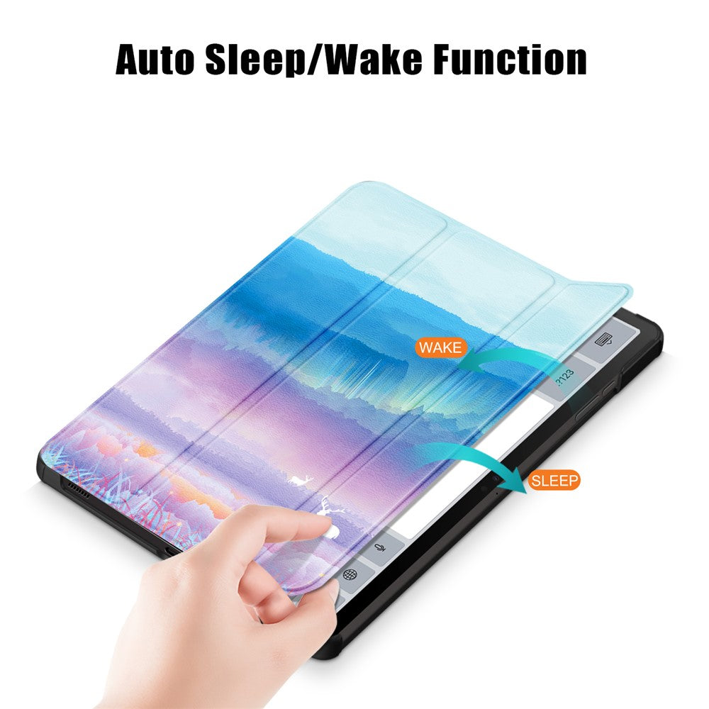 For Samsung Galaxy Tab S9 FE+ SM-x610 / SM-616 Case Tri-fold Stand Leather Tablet Cover