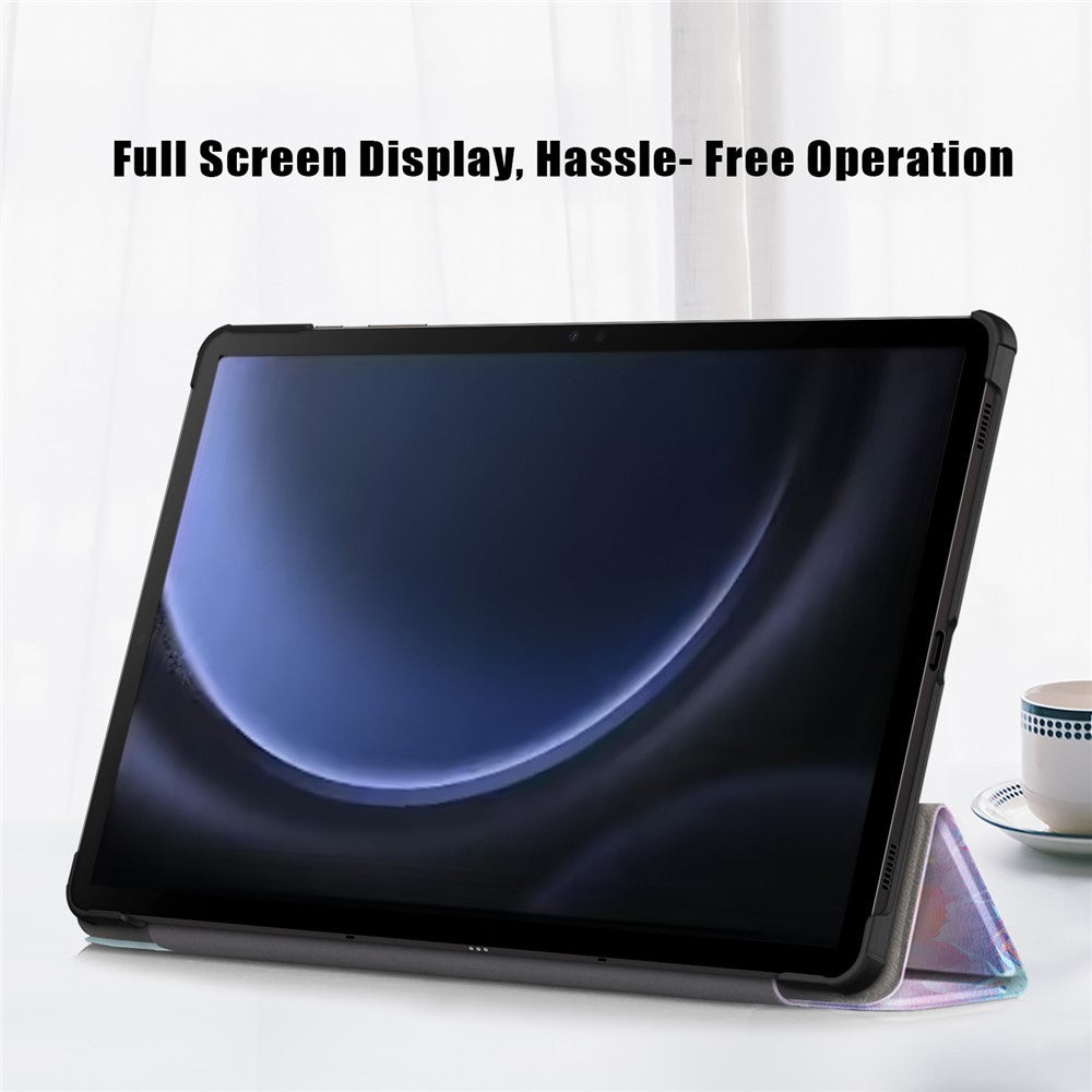 For Samsung Galaxy Tab S9 FE+ SM-x610 / SM-616 Case Tri-fold Stand Leather Tablet Cover