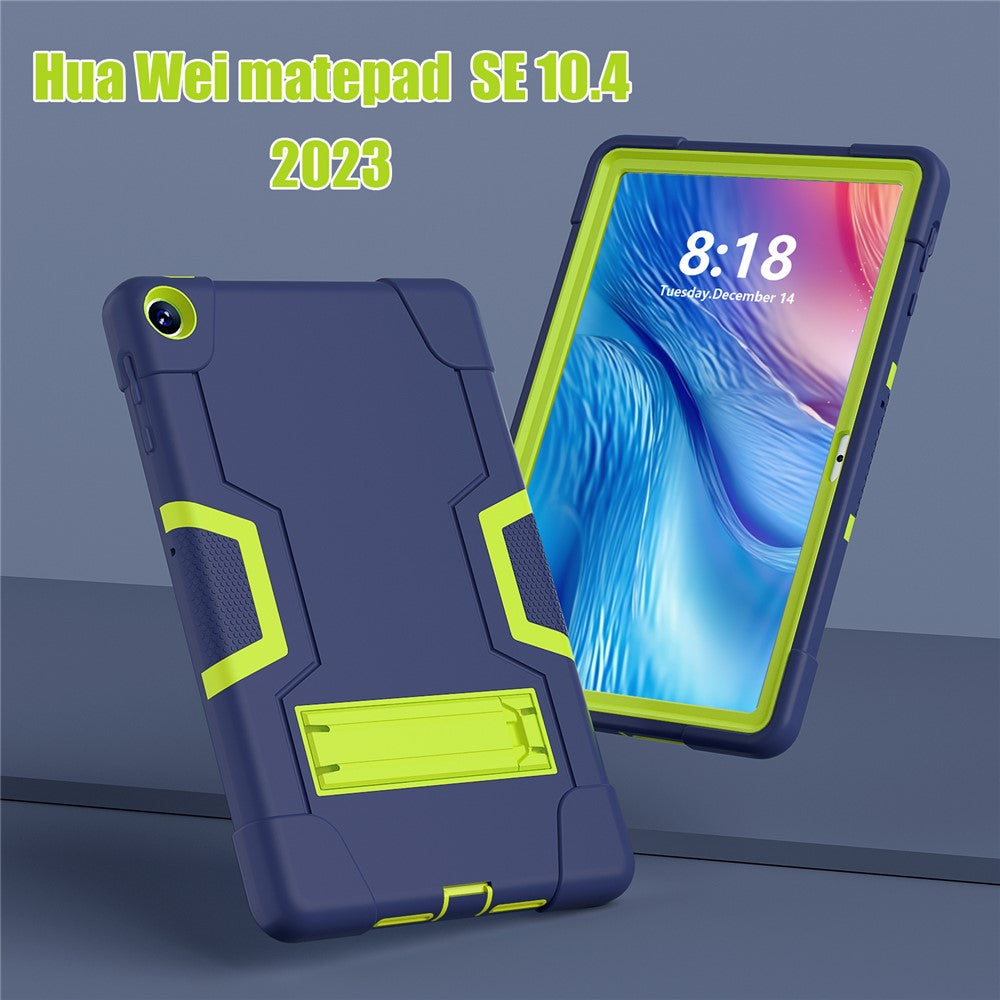 For Huawei MatePad SE 10.4-inch Robot Style Case Silicone + PC Color Contrast Kickstand Tablet Cover