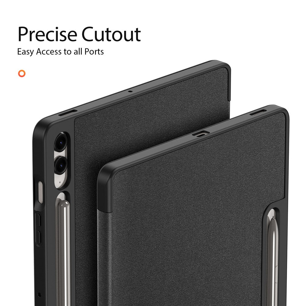 DUX DUCIS Domo Series til Samsung Galaxy Tab S9 FE+ Tri-fold Stativcover i Læder, Business Smart Tablet Cover