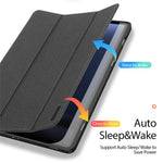 DUX DUCIS Domo Series til Samsung Galaxy Tab S9 FE+ Tri-fold Stativcover i Læder, Business Smart Tablet Cover