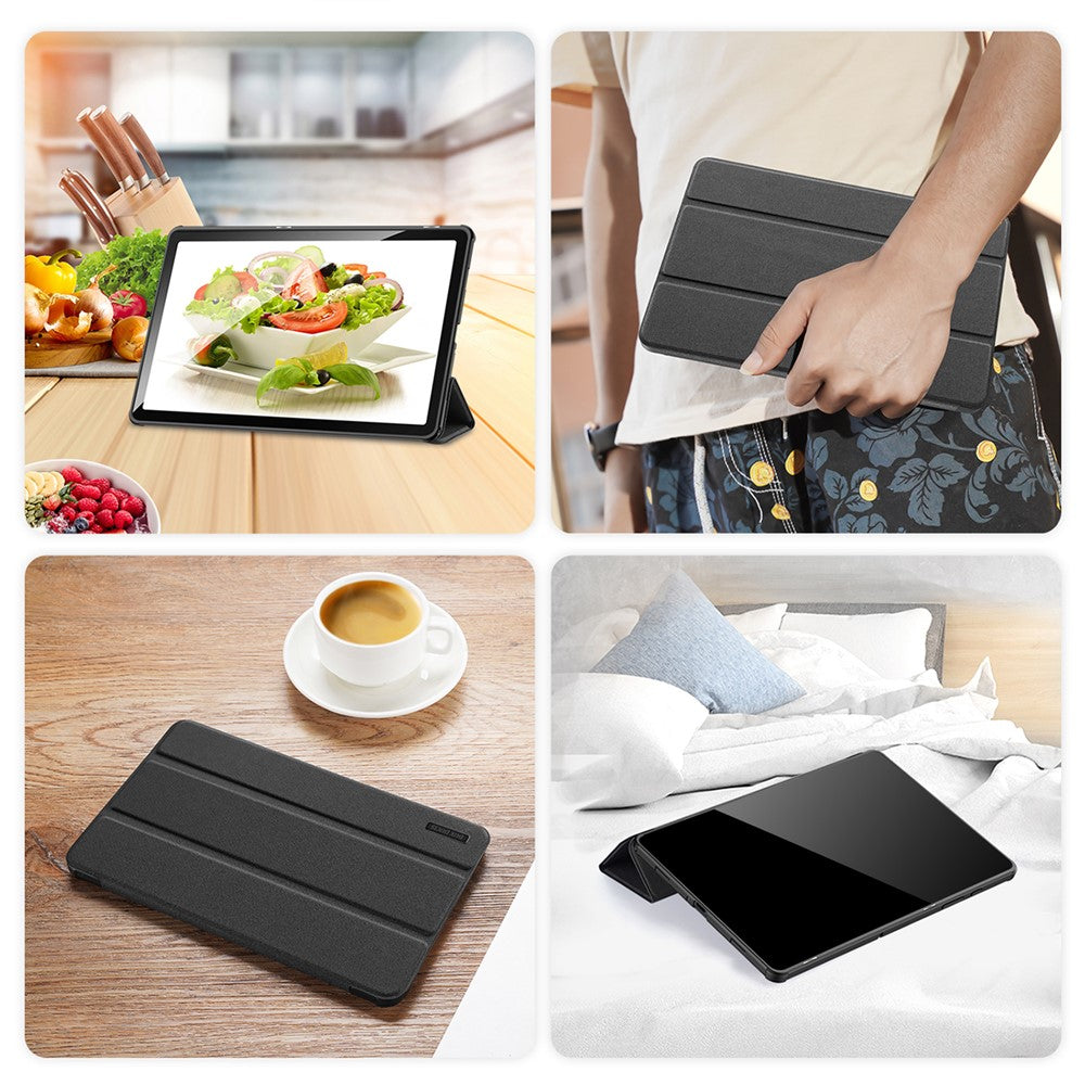 DUX DUCIS Domo Series til Samsung Galaxy Tab S9 FE+ Tri-fold Stativcover i Læder, Business Smart Tablet Cover