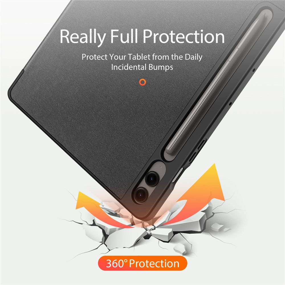 DUX DUCIS Domo Series til Samsung Galaxy Tab S9 FE+ Tri-fold Stativcover i Læder, Business Smart Tablet Cover