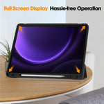 For Samsung Galaxy Tab S10 Lite / S10 FE / S9 FE / Tab S9 Smart Case PU Leather+TPU Trifold Stand Tablet Cover with Pencil Holder