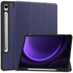 For Samsung Galaxy Tab S10 Lite / S10 FE / S9 FE / Tab S9 Smart Case PU Leather+TPU Trifold Stand Tablet Cover with Pencil Holder