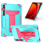 Til Samsung Galaxy Tab S9+ / Tab S9 FE+ Robust Cover med T-formet Støttefod og Beskyttende Tabletcover