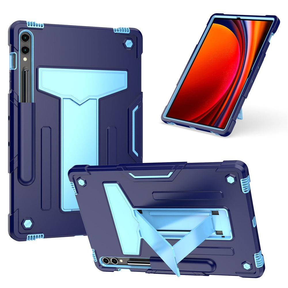 Til Samsung Galaxy Tab S9+ / Tab S9 FE+ Robust Cover med T-formet Støttefod og Beskyttende Tabletcover
