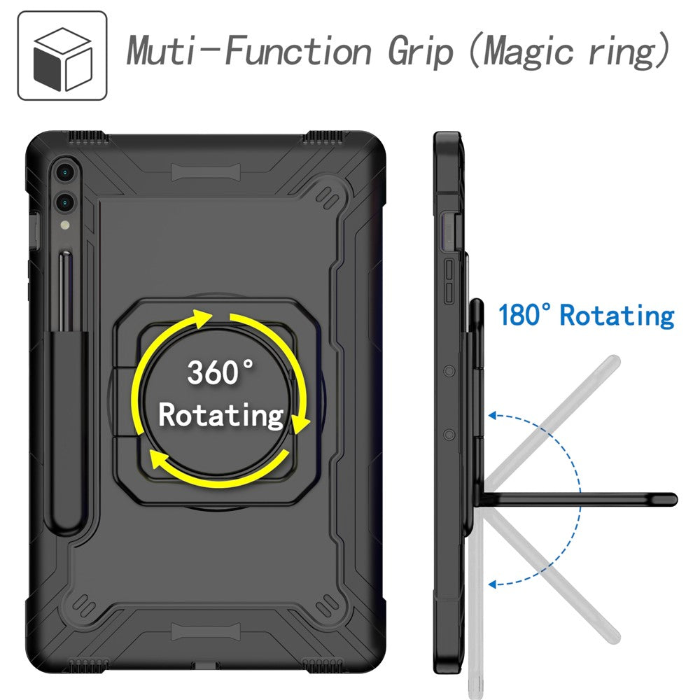 Til Samsung Galaxy Tab S9+ / Tab S9 FE+ Cover med Roterende Stander og Skulderrem