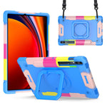 Til Samsung Galaxy Tab S9+ / Tab S9 FE+ Cover med Roterende Stander og Skulderrem