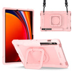 Til Samsung Galaxy Tab S9+ / Tab S9 FE+ Cover med Roterende Stander og Skulderrem