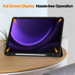 For Samsung Galaxy Tab S10 Lite / S10 FE / S9 FE / Tab S9 Case Leather Pattern Printing Smart Tablet Cover with Pencil Holder