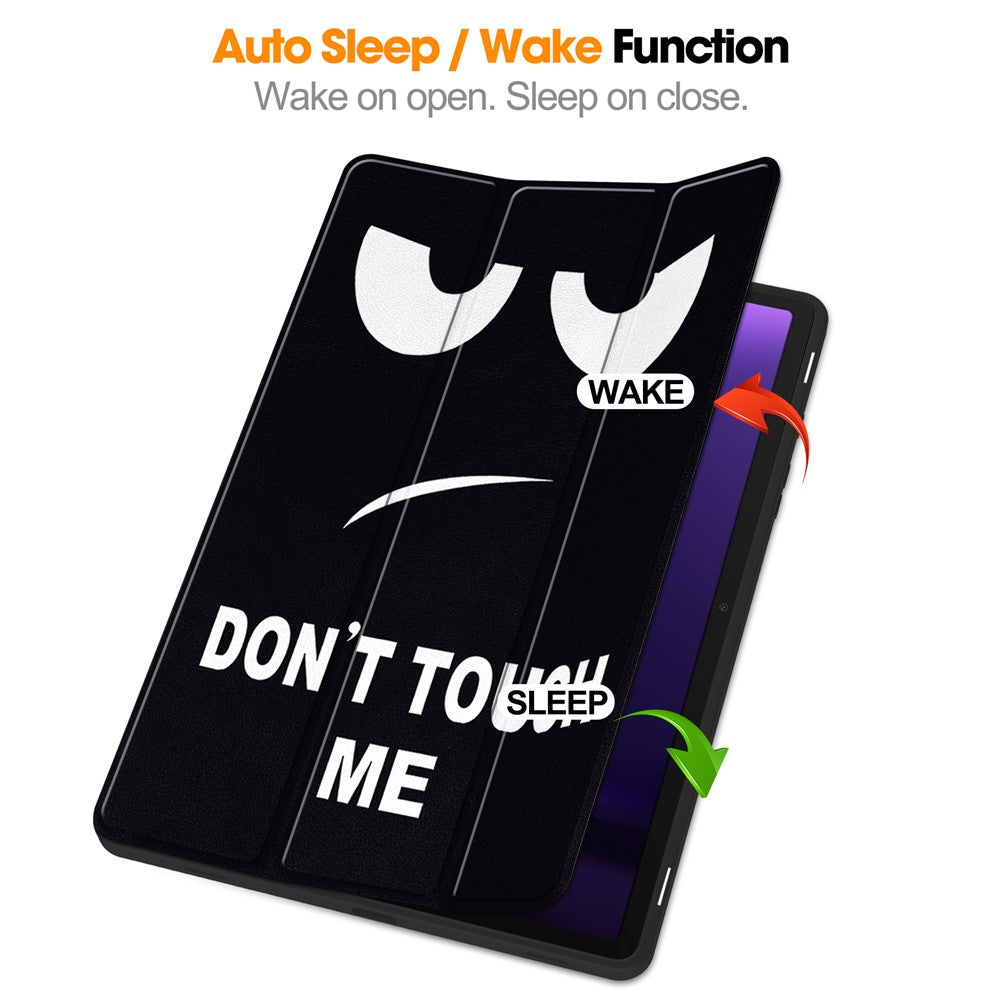 For Samsung Galaxy Tab S10 Lite / S10 FE / S9 FE / Tab S9 Case Leather Pattern Printing Smart Tablet Cover with Pencil Holder