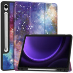 For Samsung Galaxy Tab S10 Lite / S10 FE / S9 FE / Tab S9 Case Leather Pattern Printing Smart Tablet Cover with Pencil Holder