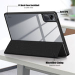 For Xiaomi Redmi Pad SE Tri-fold Stand Smart Case Leather+TPU+Acrylic Tablet Cover with Pen Slot