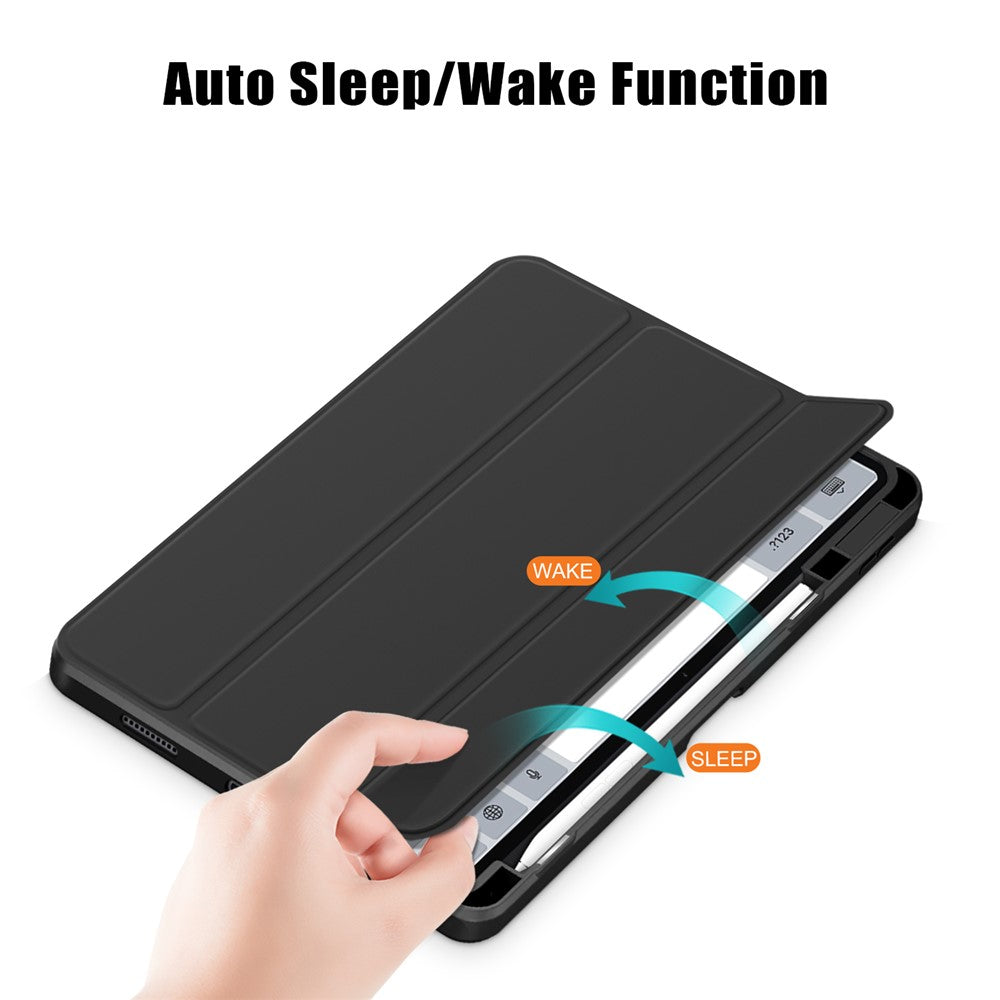 For Xiaomi Pad 6 Tri-Fold Stand Cover with Pen Slot Leather+TPU+Acrylic Tablet Case
