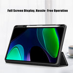 For Xiaomi Pad 6 Tri-Fold Stand Cover with Pen Slot Leather+TPU+Acrylic Tablet Case