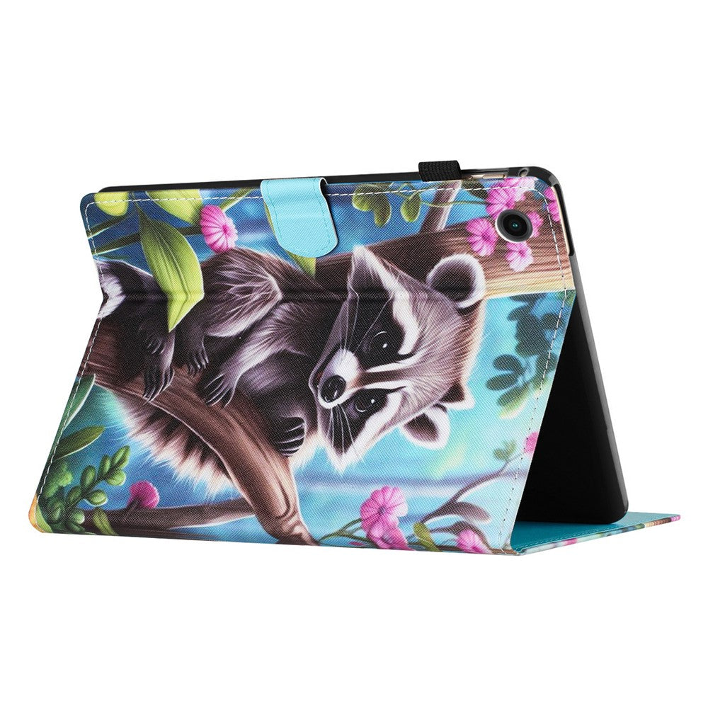 Lenovo Tab M10 Plus X606F Fodral Sömnad Mönster Utskrift Stativ Surfplatta Skydd