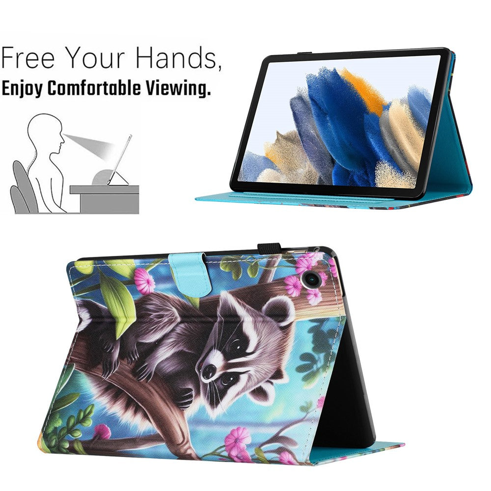 Lenovo Tab M10 Plus X606F Fodral Sömnad Mönster Utskrift Stativ Surfplatta Skydd