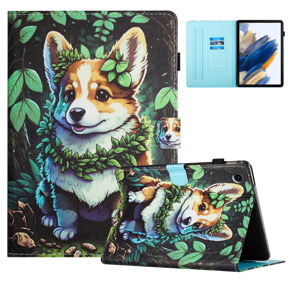 Lenovo Tab M10 Plus X606F Fodral Sömnad Mönster Utskrift Stativ Surfplatta Skydd