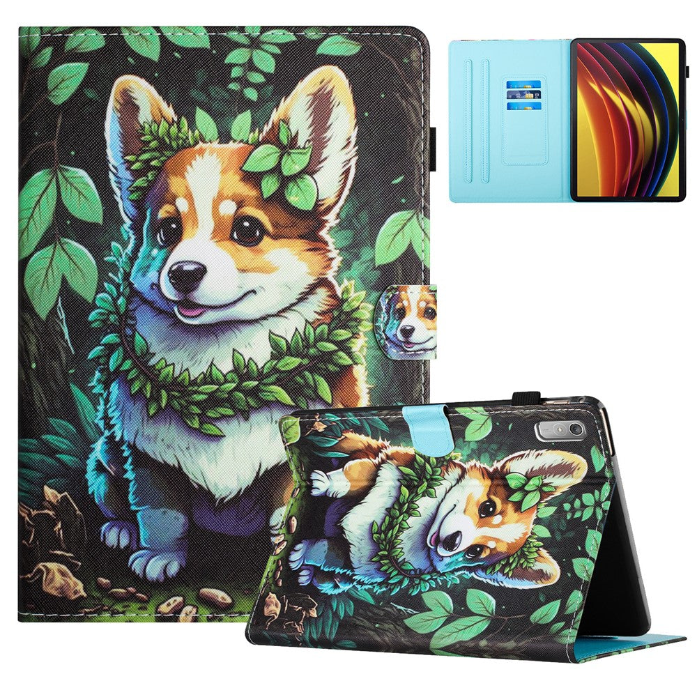 For Lenovo Tab P11 Gen 2 TB-350 Case Pattern Printing Leather Card Holder Tablet Cover