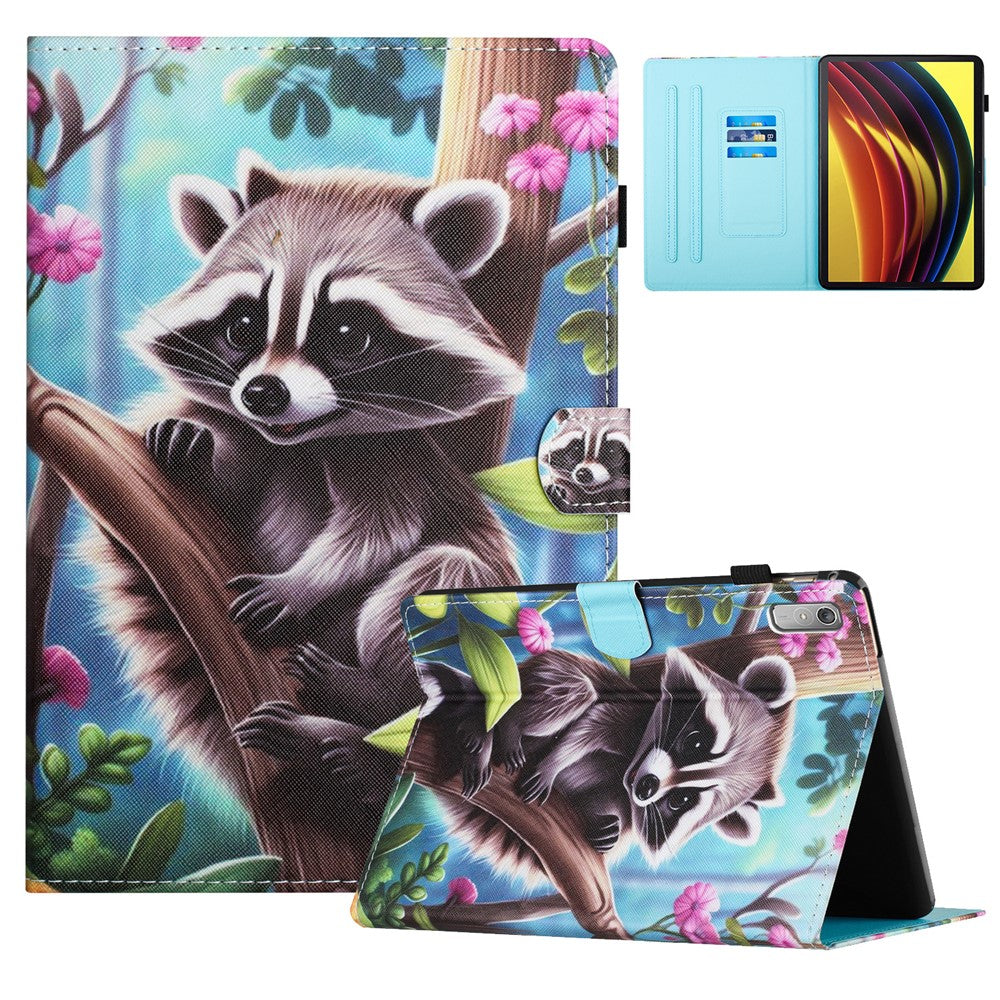For Lenovo Tab P11 Gen 2 TB-350 Case Pattern Printing Leather Card Holder Tablet Cover
