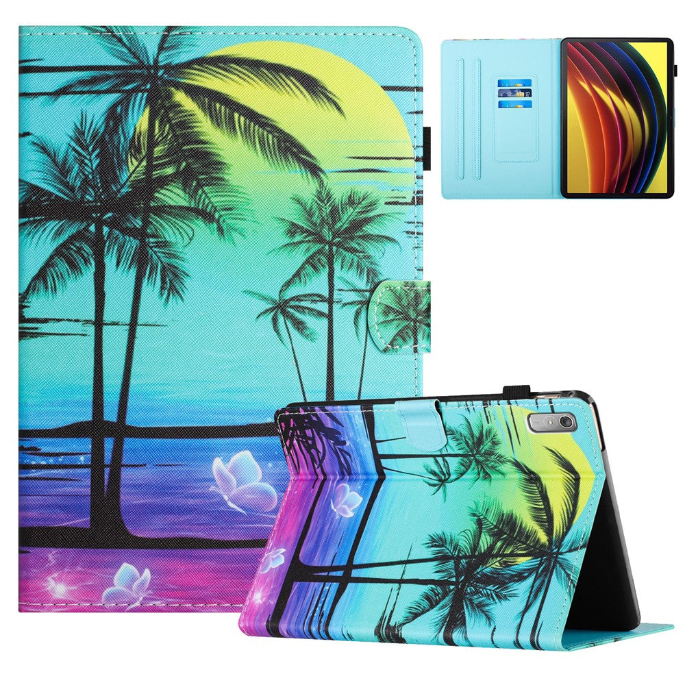 For Lenovo Tab P11 Gen 2 TB-350 Case Pattern Printing Leather Card Holder Tablet Cover