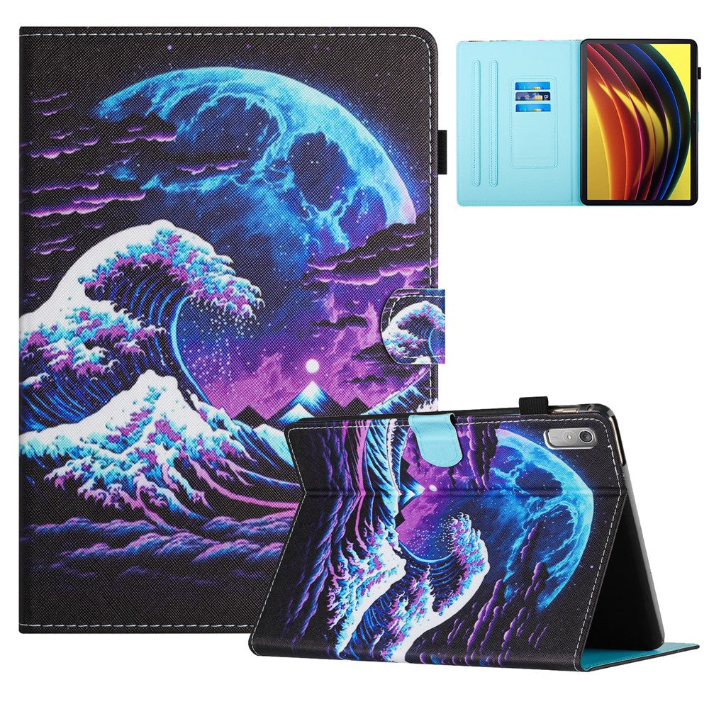 For Lenovo Tab P11 Gen 2 TB-350 Case Pattern Printing Leather Card Holder Tablet Cover