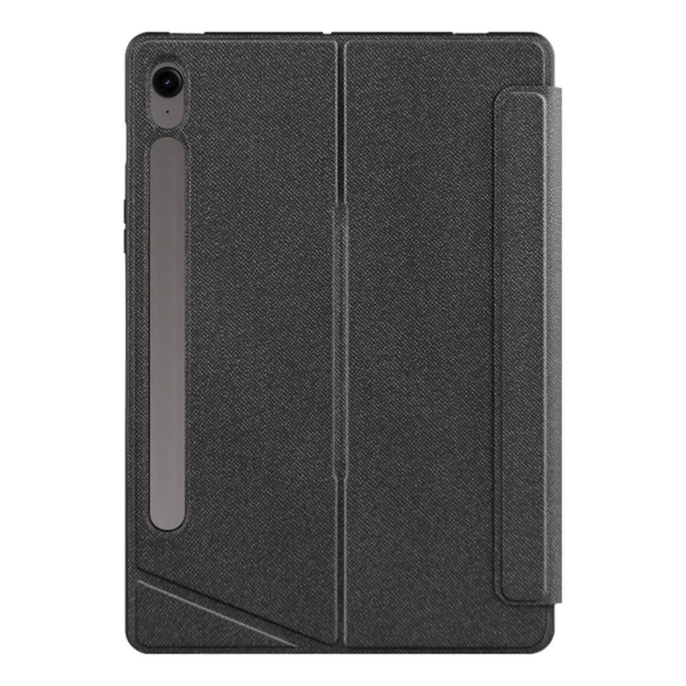 Til Samsung Galaxy Tab S10 FE / S9 FE / S9 læderetui + Bluetooth-kompatibelt tastatur med baggrundsbelysning og trackpad