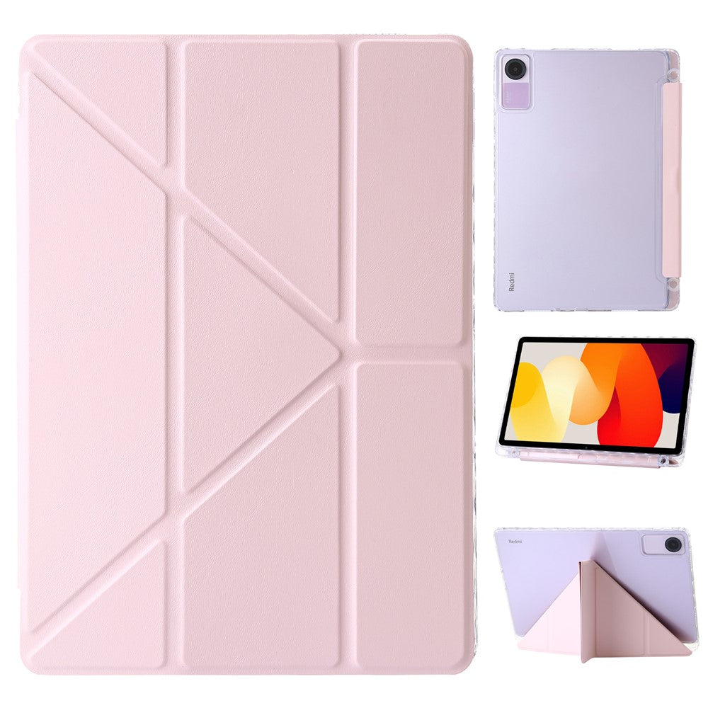 For Xiaomi Redmi Pad SE Case PU+Acrylic+TPU Stand Tablet Cover Auto Wake  /  Sleep Shockproof Case