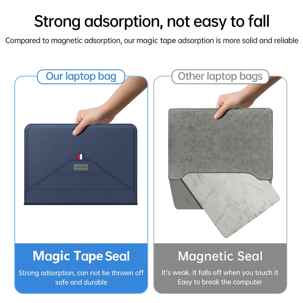 15 Inch Laptop Sleeve Case with Stand Feature PU Leather Storage Bag Slim Envelope