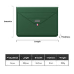 15 Inch Laptop Sleeve Case with Stand Feature PU Leather Storage Bag Slim Envelope