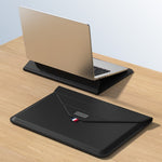 15 Inch Laptop Sleeve Case with Stand Feature PU Leather Storage Bag Slim Envelope