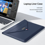 15 Inch Laptop Sleeve Case with Stand Feature PU Leather Storage Bag Slim Envelope