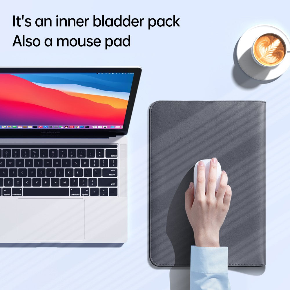 15 Inch Laptop Sleeve Case with Stand Feature PU Leather Storage Bag Slim Envelope