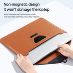 15 Inch Laptop Sleeve Case with Stand Feature PU Leather Storage Bag Slim Envelope