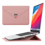 15 Inch Laptop Sleeve Case with Stand Feature PU Leather Storage Bag Slim Envelope