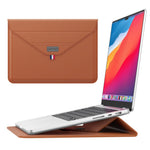 15 Inch Laptop Sleeve Case with Stand Feature PU Leather Storage Bag Slim Envelope