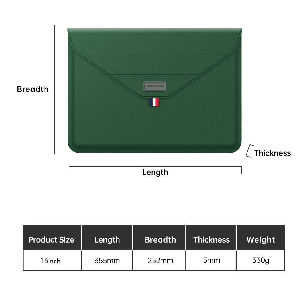 13-14 Inch Padded Laptop Bag Stand PU Leather Envelope Laptop Case Carrying Sleeve Bag