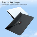13-14 Inch Padded Laptop Bag Stand PU Leather Envelope Laptop Case Carrying Sleeve Bag