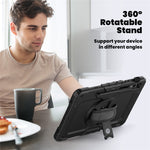 Til Samsung Galaxy Tab S9 FE+ SM-X610 SM-X616B PC+Silikone Tablet Cover med Kickstand