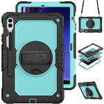 Til Samsung Galaxy Tab S9 FE+ SM-X610 SM-X616B PC+Silikone Tablet Cover med Kickstand