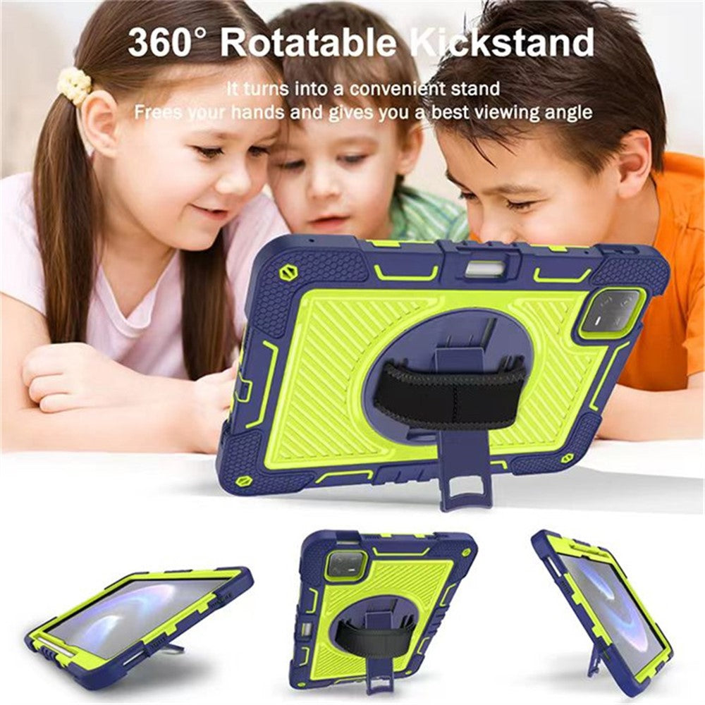 For Xiaomi Pad 6 / Pad 6 Pro Kickstand Cover Shock Absorbent Silicone+PC Tablet Case with Shoulder Strap