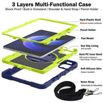For Xiaomi Pad 6 / Pad 6 Pro Kickstand Cover Shock Absorbent Silicone+PC Tablet Case with Shoulder Strap