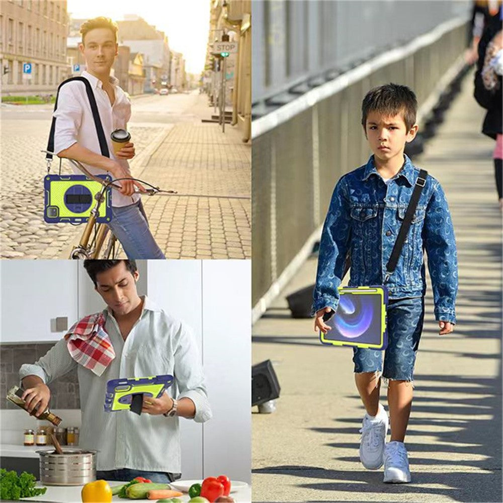 For Xiaomi Pad 6 / Pad 6 Pro Kickstand Cover Shock Absorbent Silicone+PC Tablet Case with Shoulder Strap