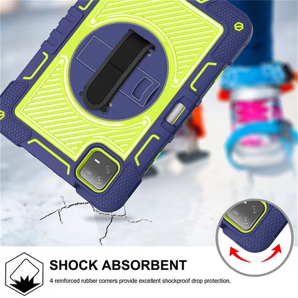 For Xiaomi Pad 6 / Pad 6 Pro Kickstand Cover Shock Absorbent Silicone+PC Tablet Case with Shoulder Strap