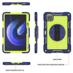 For Xiaomi Pad 6 / Pad 6 Pro Kickstand Cover Shock Absorbent Silicone+PC Tablet Case with Shoulder Strap