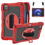 For Xiaomi Pad 6 / Pad 6 Pro Kickstand Cover Shock Absorbent Silicone+PC Tablet Case with Shoulder Strap