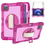 For Xiaomi Pad 6 / Pad 6 Pro Kickstand Cover Shock Absorbent Silicone+PC Tablet Case with Shoulder Strap
