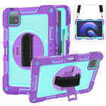 For Xiaomi Pad 6 / Pad 6 Pro Kickstand Cover Shock Absorbent Silicone+PC Tablet Case with Shoulder Strap